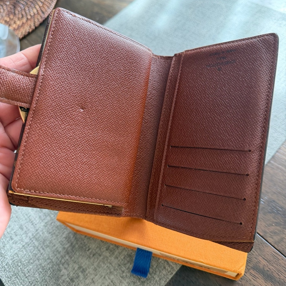 Louis Vuitton Monogram Canvas Snap Card Holder in Brown & Gold - Picture 5 of 15